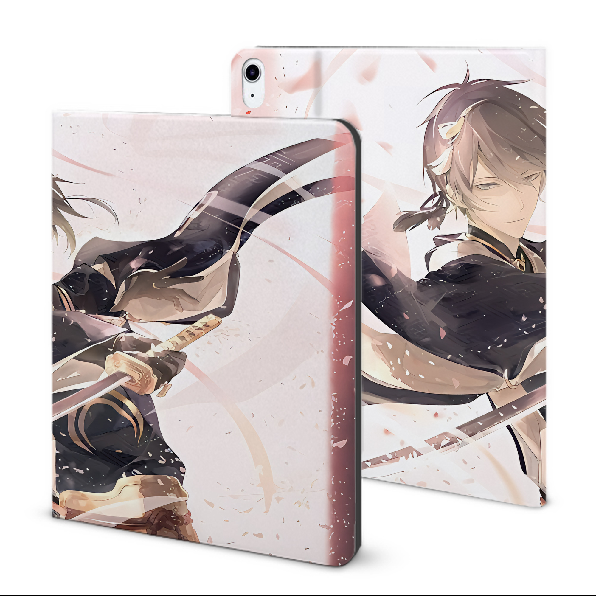 （画像用） 刀剣乱舞 Touken Ranbu IPad ケース ブック型 PUレザー TPU 耐衝撃 軽量 薄型 ペン収納なし 全面保護 IPad 各モデル対応
